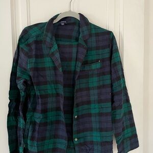 Plaid Pajama Set - Green and Black